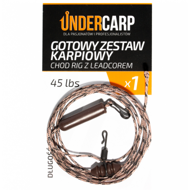 Under Carp Gotowy Zestaw Karpiowy Chod Rig z Leadcorem 45 lbs / 100 cm Brązowy